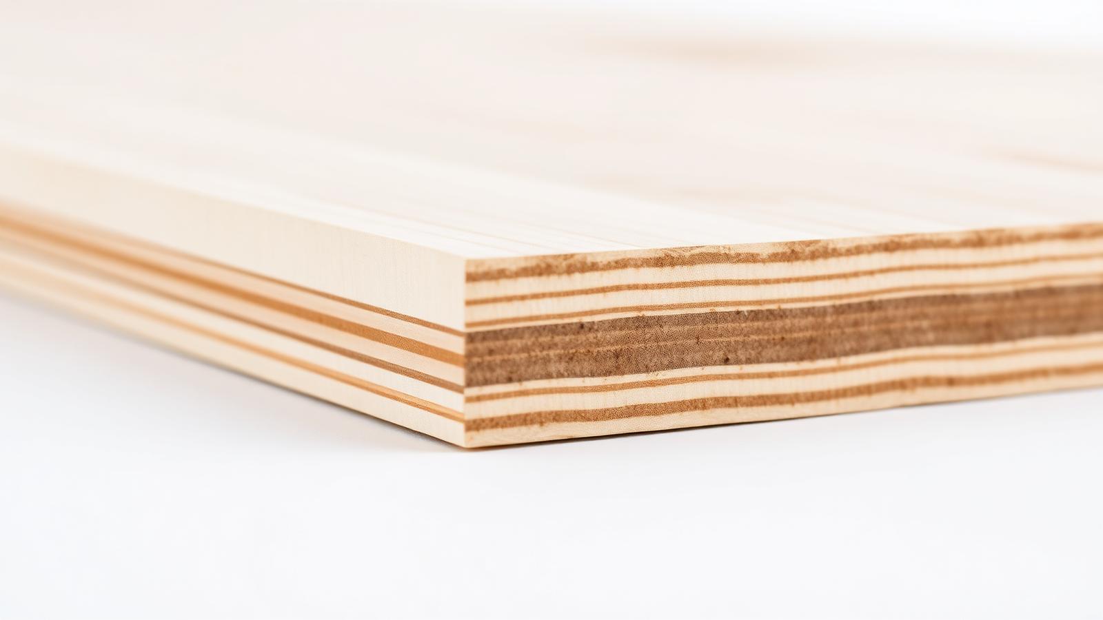 CLT-Element mit sichtbarem kreuzweisem Schichtaufbau